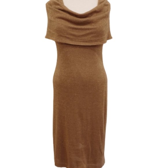 David Meister Shawl Collar Metallic Knit Dress- Sz. 6 - Picture 10 of 10